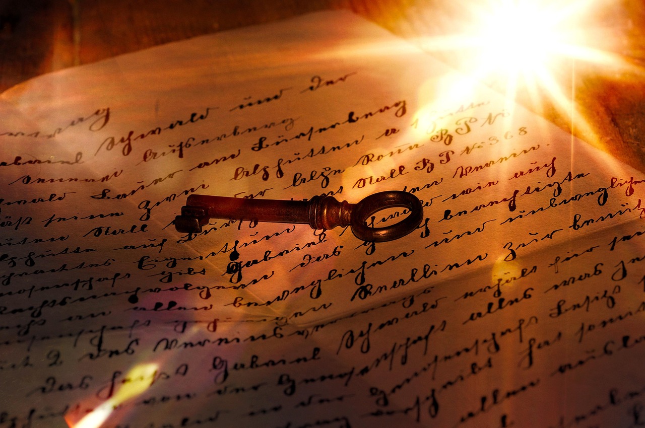 Vintage handwritten letter with antique key representing authentic personal voice