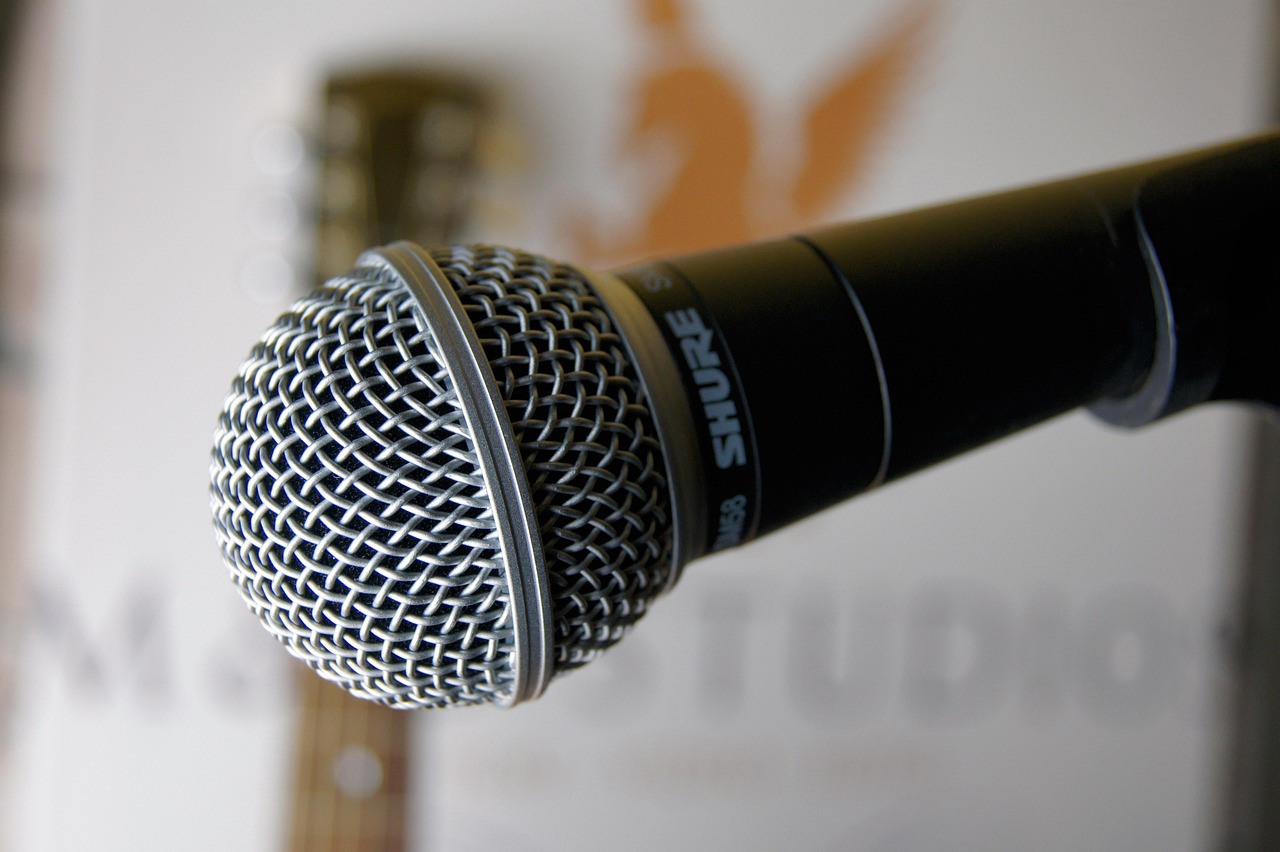 Microphone representing voice recording exercise to capture authentic speaking patterns for copywriting voice audit